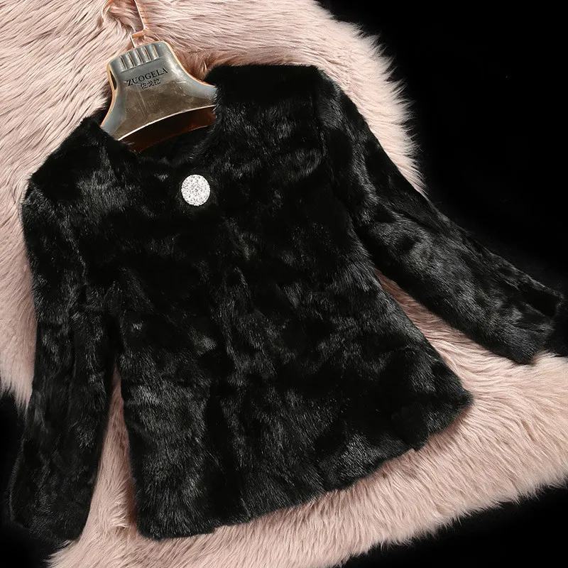 Женская шуба из натурального меха норки короткая Шуба на осень и зиму 3XL VK1504|outerwear