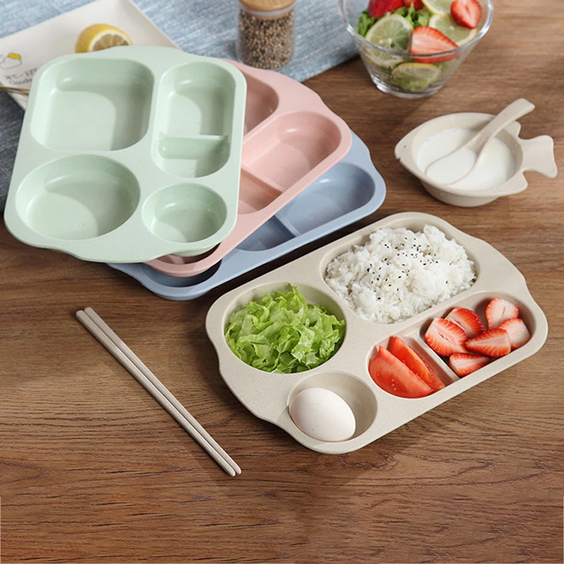 Пшеничная соломенная Квадратная тарелка для еды суб сетка пять Экстра