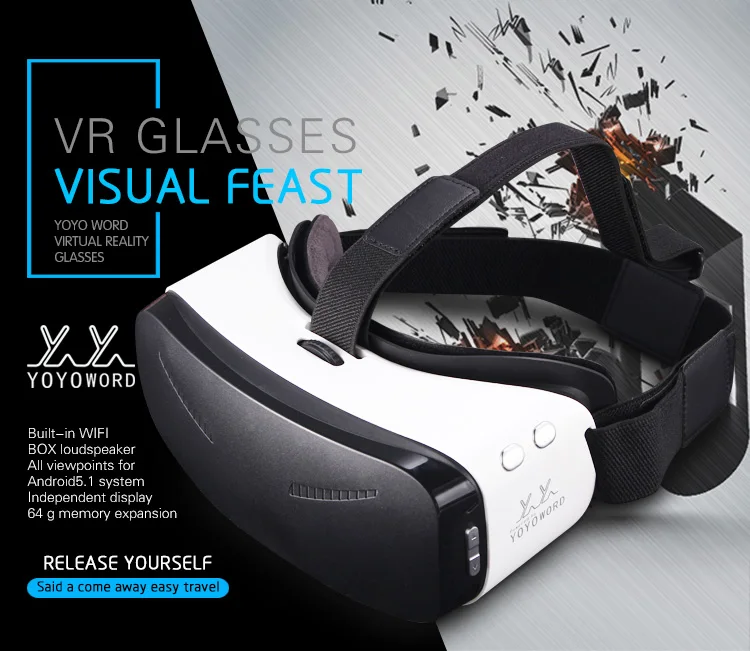 2016 Новинка VR все в одном Andriod 5.1 Процессор RK3288 5.5 дюймов fov93 с HDMI и 3D HiFi
