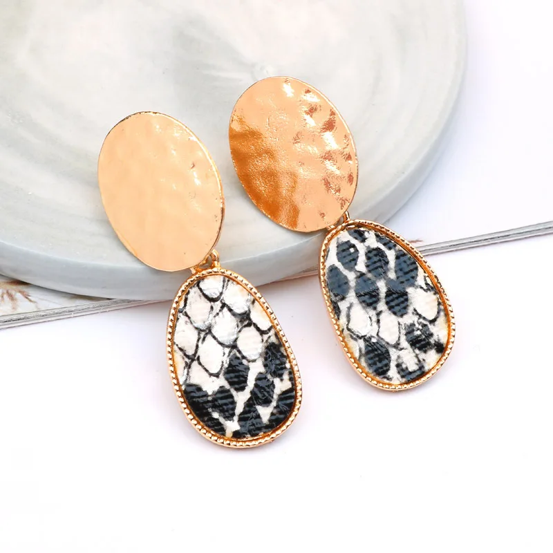 2019 корейский сплав змеиный принт серьги гвоздики для женщин серьга
