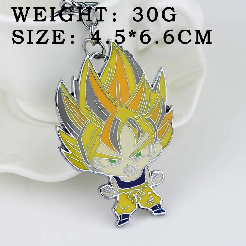 Cassic аниме Dragon Ball Z Сон Гоку Брелок фигурка Красная эмаль металлический подвесной брелок модная Автомобильная цепочка для ключей для фанатов