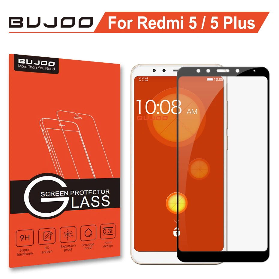 100% оригинальный защитный экран BUJOO Real 2.5D 0 3 мм 9H с полным покрытием закаленное