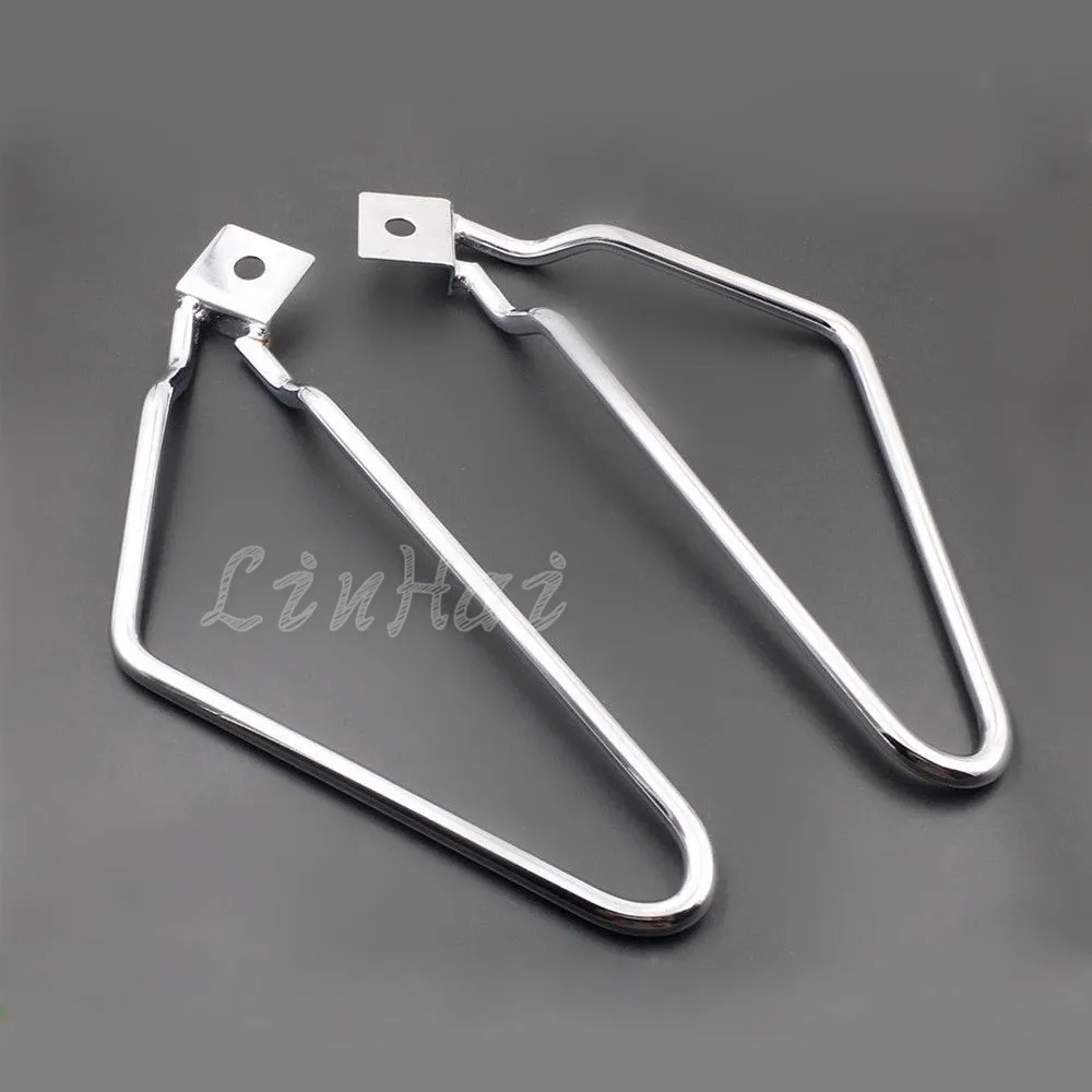 Хромированная мотоциклетная седельная сумка с креплением для Harley Sportster XL Dyna Fat