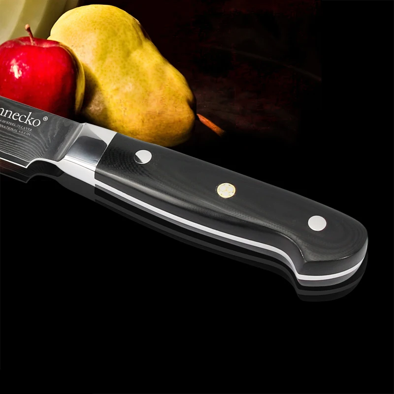 Sunnecko 8 &quotдюймов Slicer Кухонные ножи японский VG10 Дамаск Сталь острое лезвие Пособия