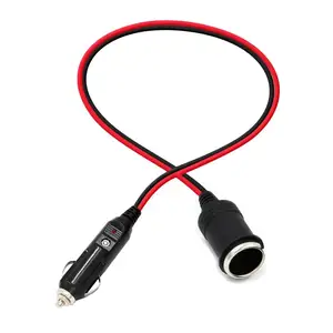 100W 12/24V with Indicator Light Car Cigarette Cigar Lighter Extension Cable Socket Lead Cord Adapte in Pakistan