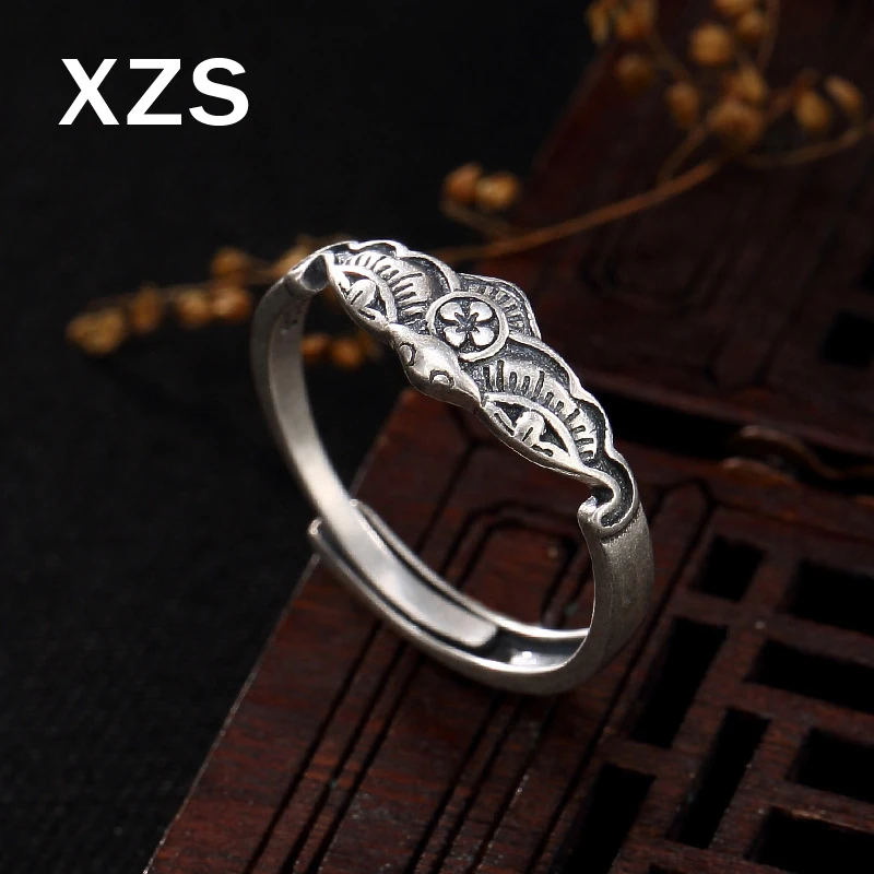 

100% Authentic 925 Sterling Silver Chinese Bat Totem Rings China Style Vintage Hand Made For Women Luxury Gift Jewelry JZC-8068