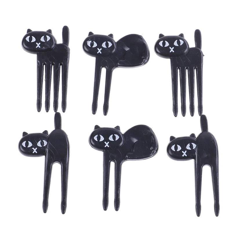 6 шт./упак. с рисунком Минни Цвет черная кошка плоды вилкой зубочистки и других
