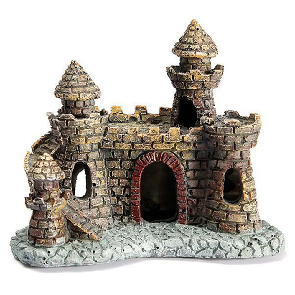 Artificial House Castle Hill Fish Tank Decorative Ornament Aquarium Landscape Ornaments Crafts Aquatic Decorations for | Дом и сад