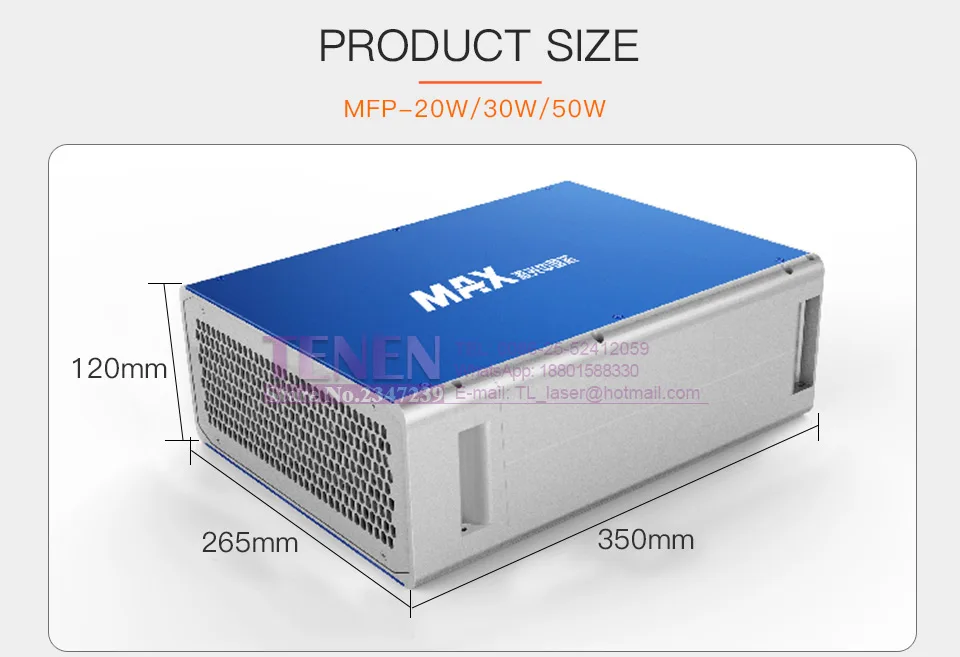 Макс 20W 30W 50W Q-switched GQM 1064nm МФУ импульсный волоконный лазерный источник для оптоволоконных кабелей металла маркировочная машина сварочный аппарат MFP-20 MFP-30 MFP-50