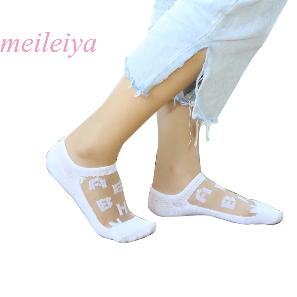 MEILEIYA 5 пар/упак. весенние и летние новые полустеклянные шелковые носки Модные