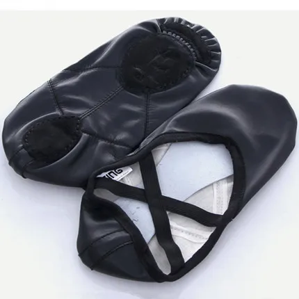 Black Adult size Женские кожаные эластичные балетки на плоской подошве; Zapatos De Punta De Ballet Zapatillas De; цвет розовый, черный - Цвет: Black Adult size