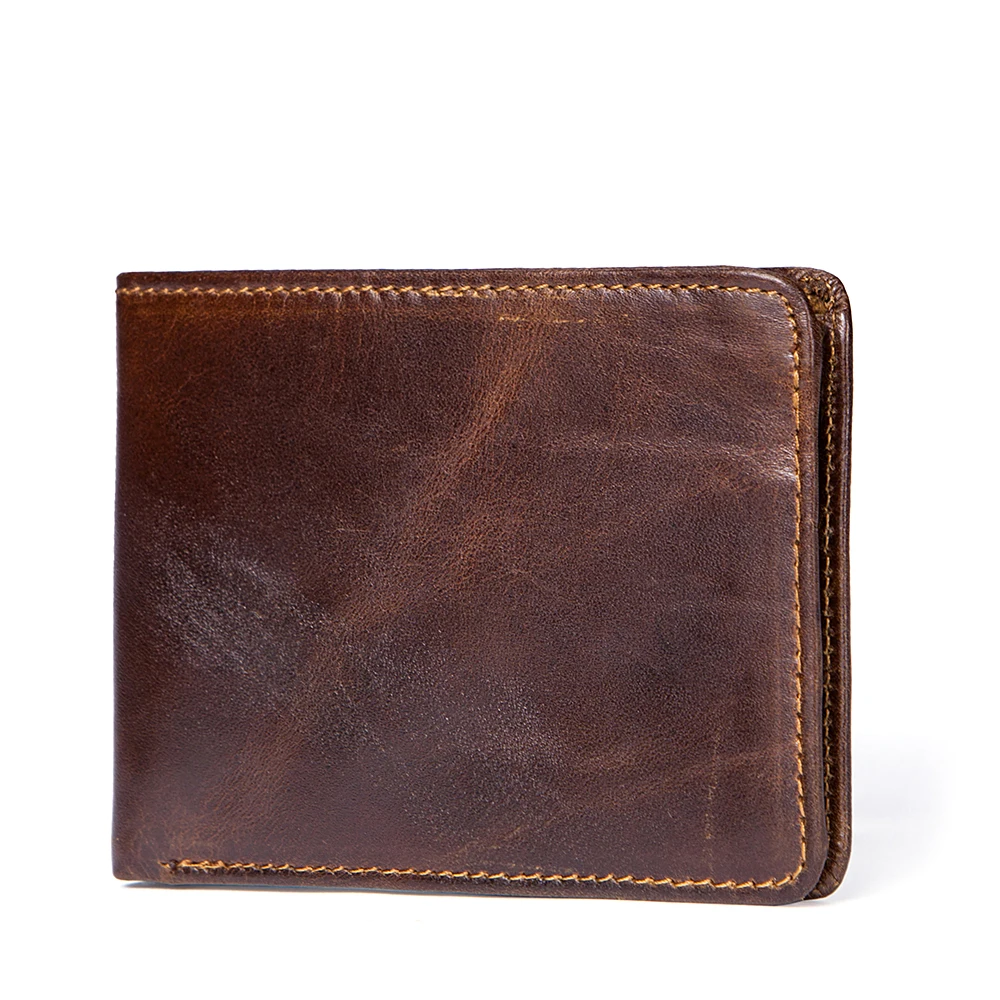 Гарантированные Короткие Кошельки из 100% воловьей кожи в стиле ретро для мужчин