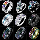 Обручальные кольца для мужчин и женщин, модные разноцветные кольца радужной расцветки, аксессуары для пальцев, ювелирные изделия, Прямая поставка, оптовая продажа