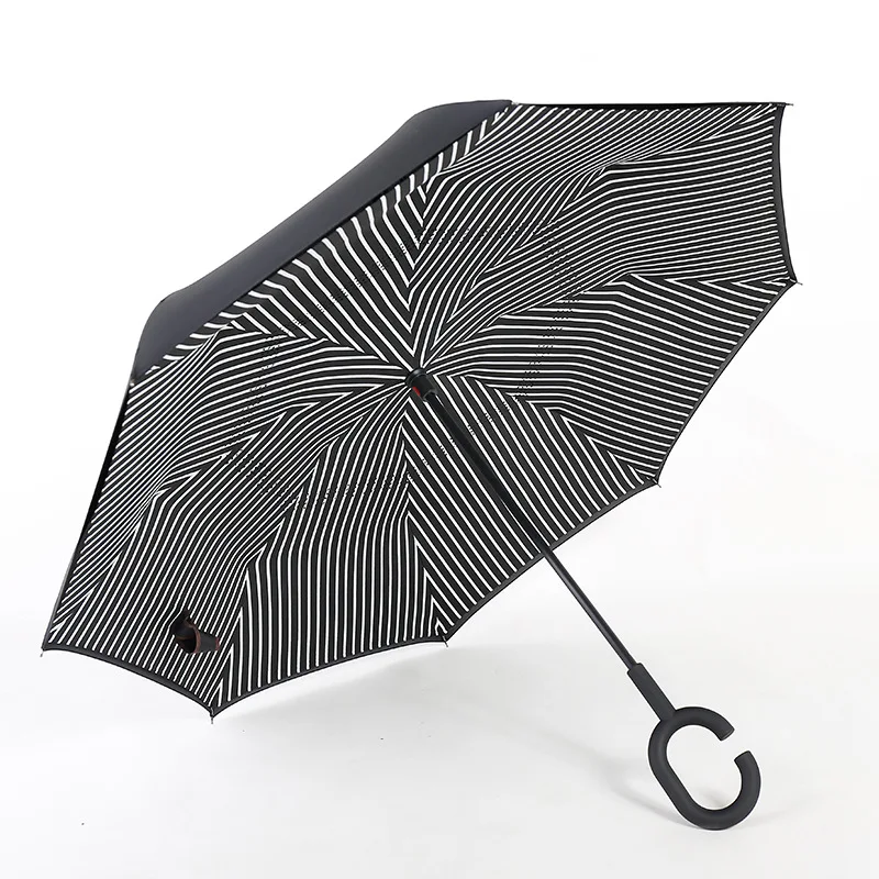 Творческий с ручной ветрозащитный обратный складной двойной слой перевернутый