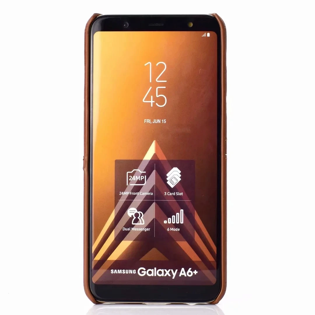 Чехол из натуральной кожи для Samsung Galaxy A6 + 2018 винтажный жесткий чехол накладка в