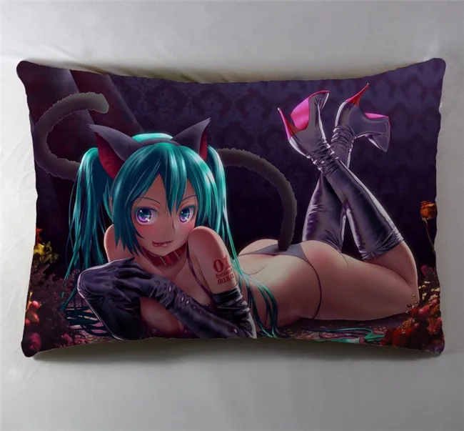 Тёмно-синий Аниме Манга Мику Хацунэ VOCALOID 40*60 см чехол для подушки сиденья постельные принадлежности подушки 004 - Цвет: Тёмно-синий