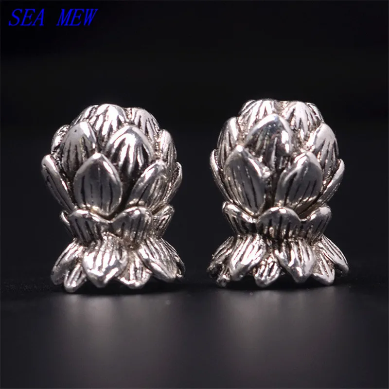 SEA MEW 20 шт. 9 мм Винтажные бусины-разделители сплав тибетского серебра цветов