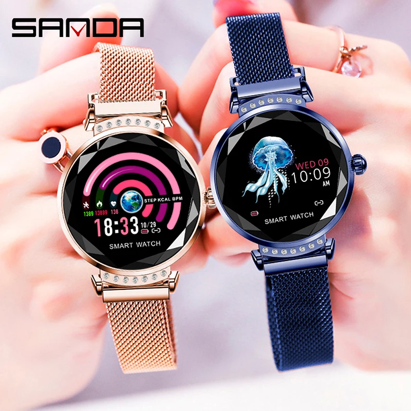 Женские Модные Смарт-часы монитор сердечного ритма Bluetooth шагомер спортивные часы