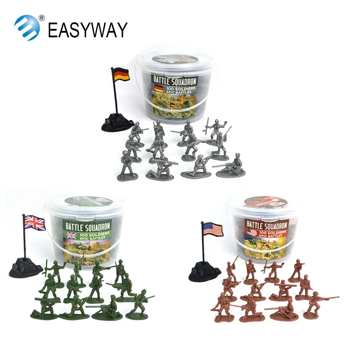 Пластиковые фигурки солдат EASYWAY в бутылках 100 шт. игрушки игры 12 моделей