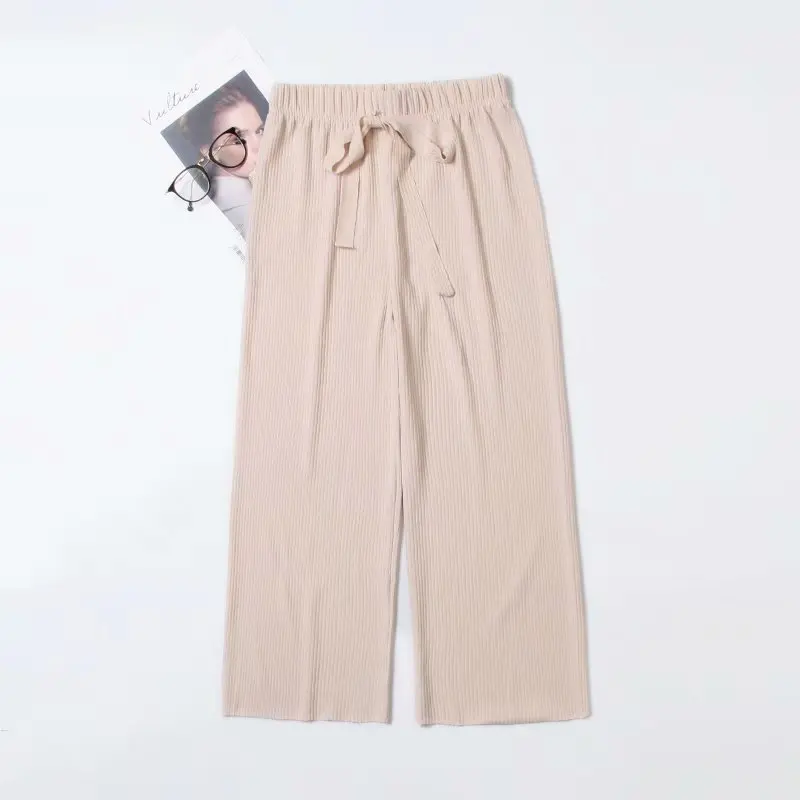 2019 Плюс Размер повседневные широкие брюки весна лето женская одежда модные