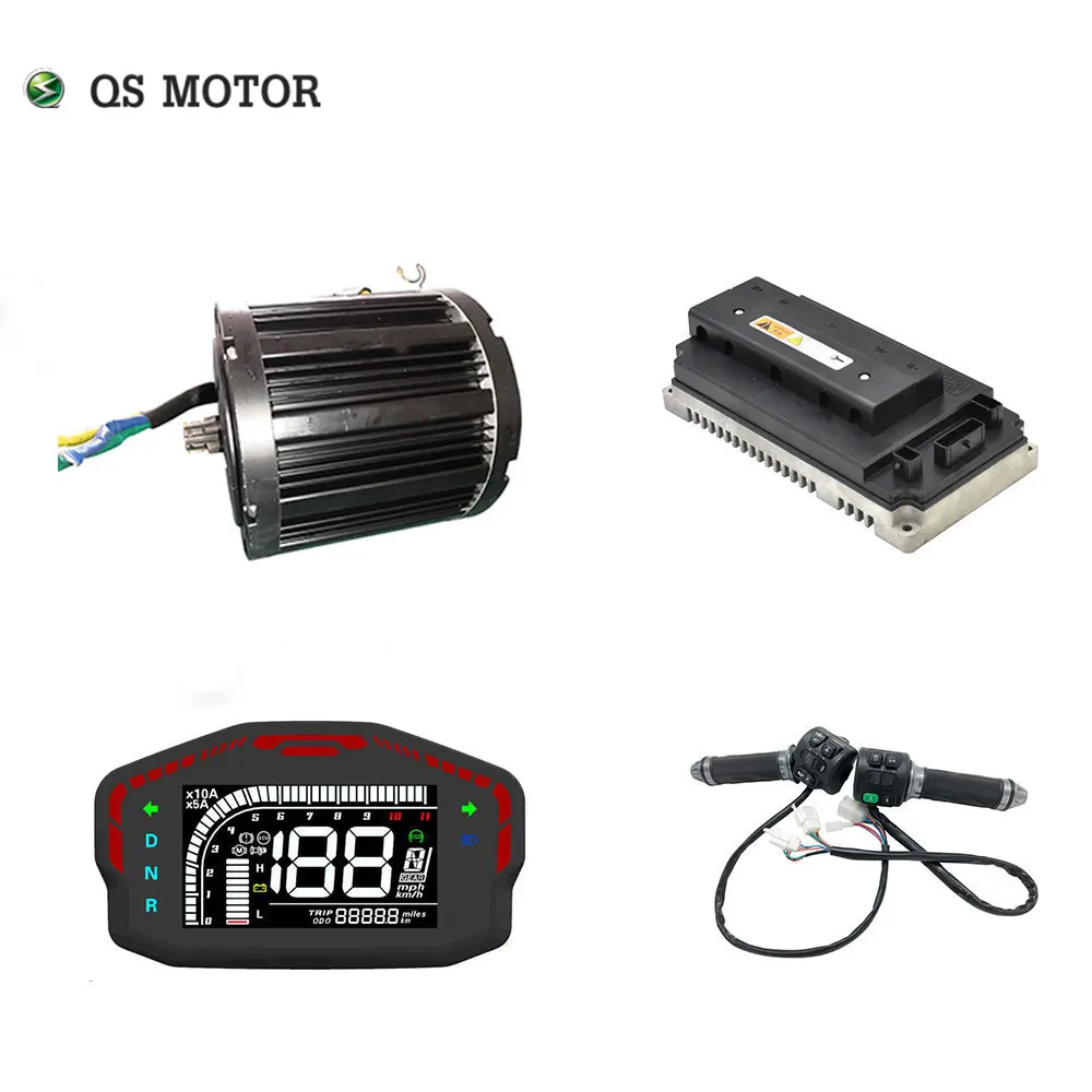 QS 138 3000W 72V 100KPH Mid drive motor power train kits with motor controller