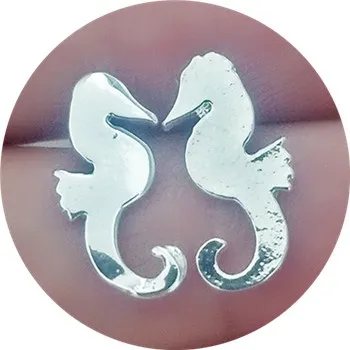 sea horse Милые серьги-гвоздики с животными женские детские ювелирные изделия Акула собака кошка Лебедь Краб золото серебро дешевые серьги Прямая поставка - Окраска металла: sea horse