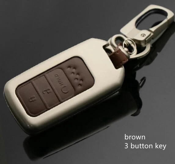 Прокат Цинковый сплав + кожаный чехол для ключей в виде ракушки держатель Honda Civic