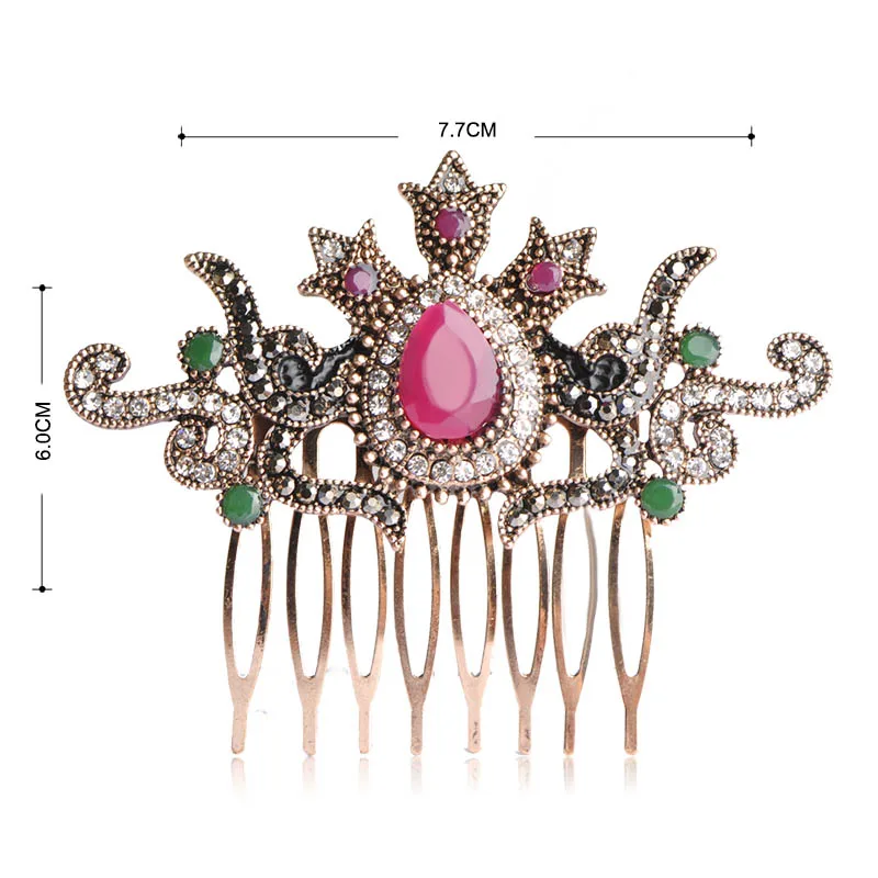 Женский гребешок для волос Blucome зеленый в турецком стиле с большими каплями воды