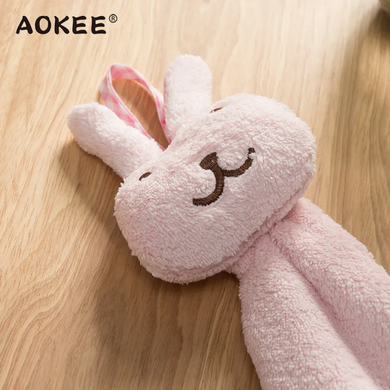 Милый мультфильм кролик Творческий полотенца для рук AOKEE Кухня Ресторан висит протрите полотенца детские мягкие детские руб полотенца для рук
