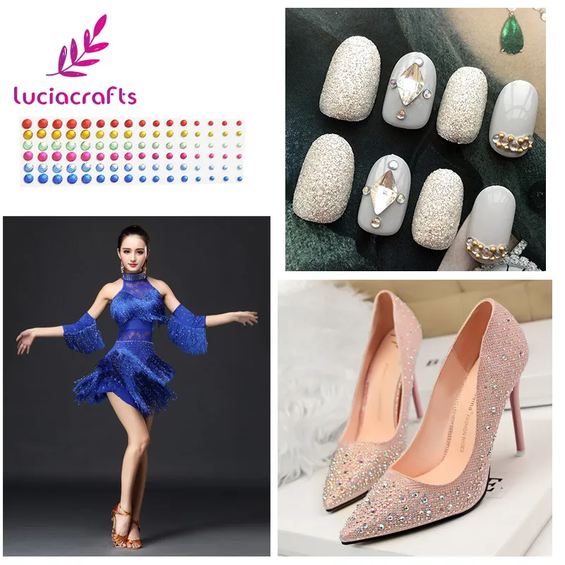 Lucia crafts Диаметр 3/4/5/6 мм, составленных из предметов разных размеров с плоской задней искусственный жемчуг Скрапбукинг 10,5*5,7 см(3 листа/уп наклейки для ногтей в комплекте) C0802