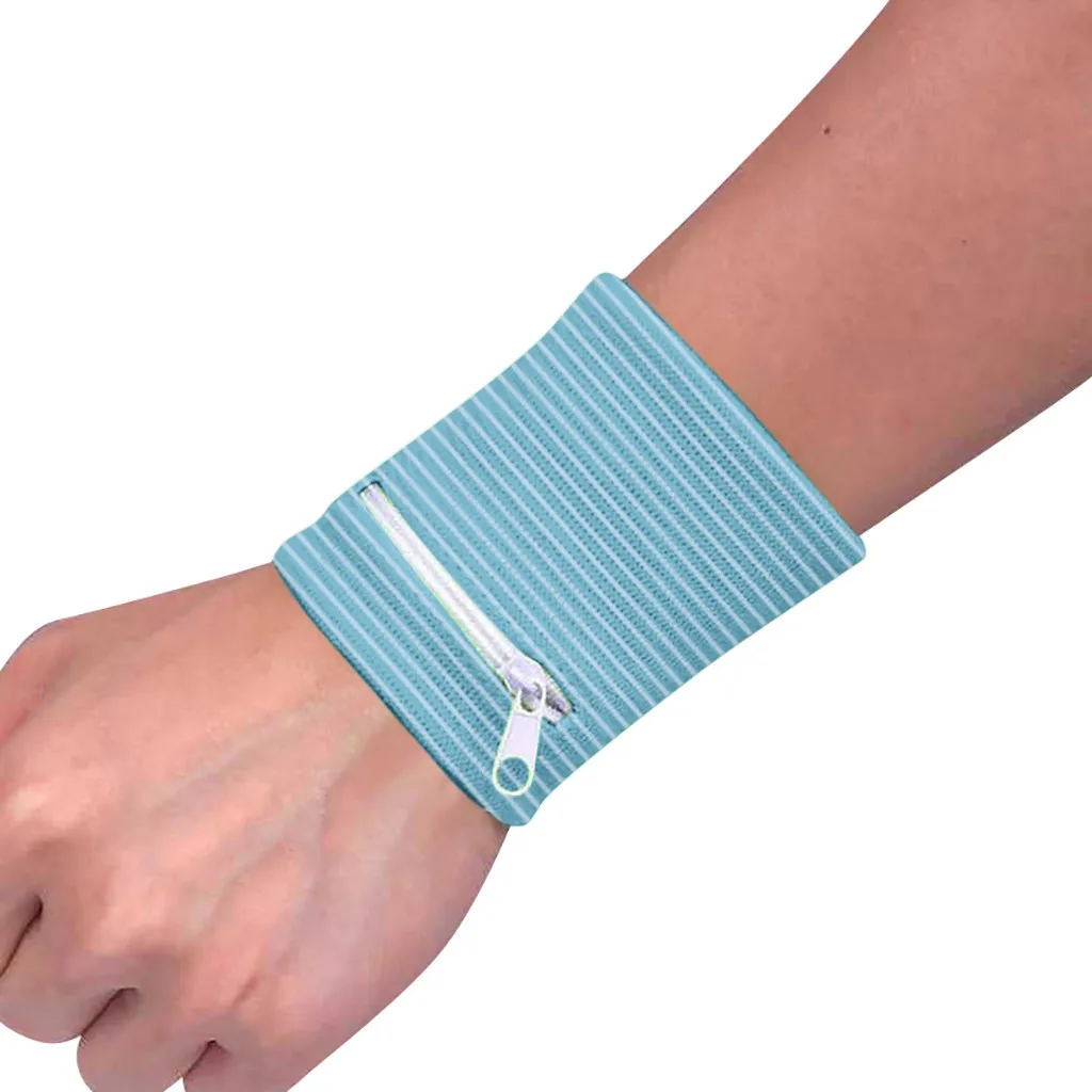 Reflective Zipper Pocket Sport Wristband Cycling Running Wrist Wallet Coin Keys Storage Bag Wrist Support Wrap Strap Brace Pouch