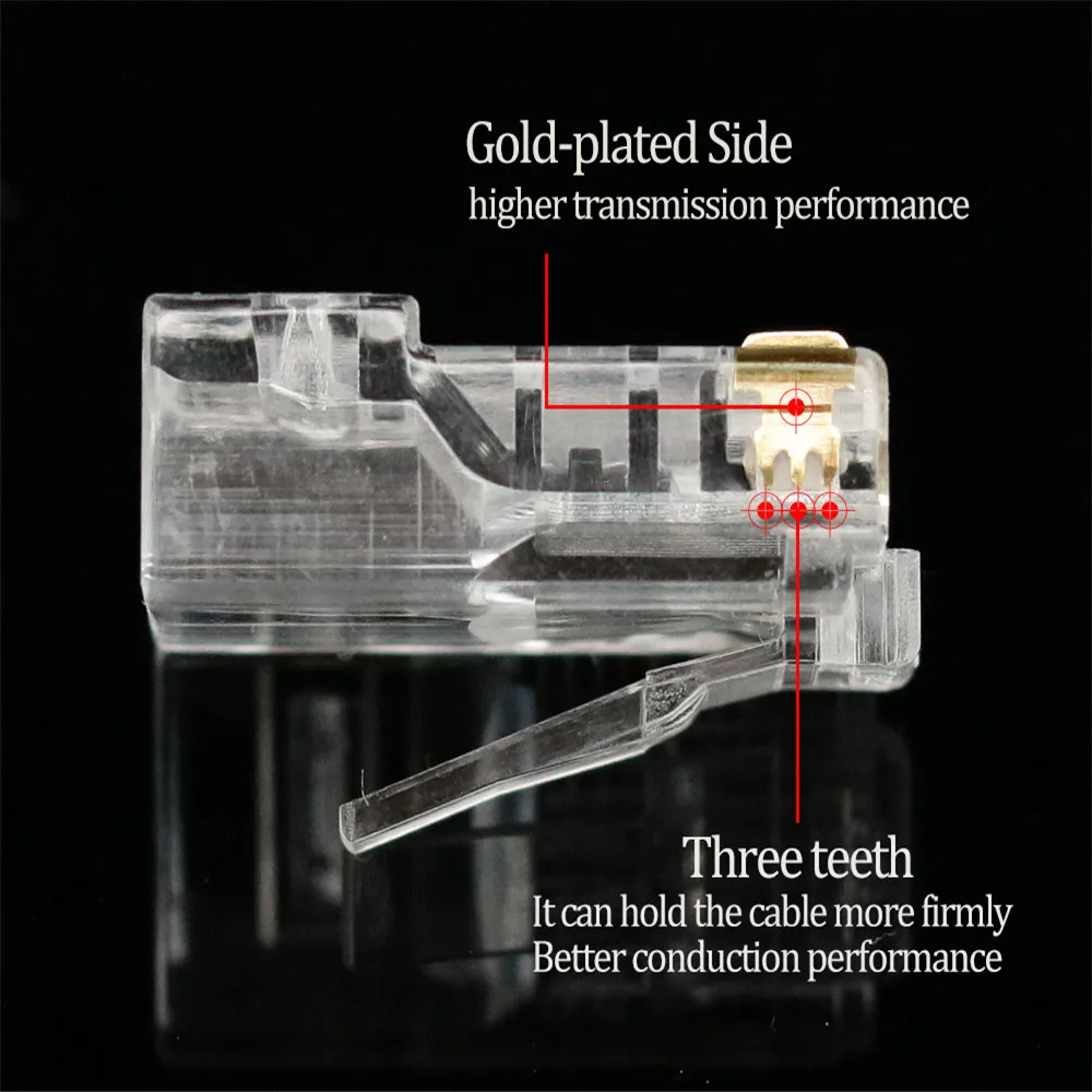 Сетевой Кабельный разъем Cat5E RJ45 8P8C EZ Cat6 RJ 45 сетевой штекер Cat 6 прозрачная головка