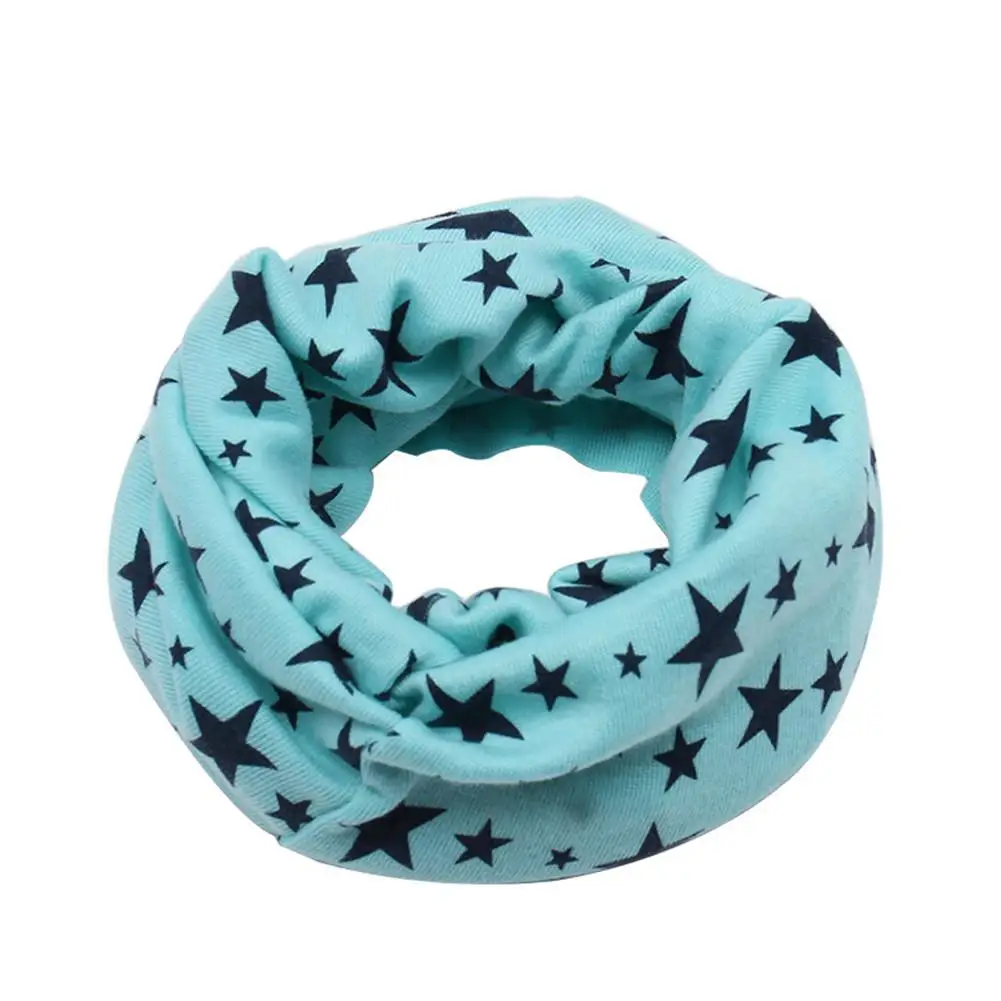 

New Baby Winter Warm Boys Girls Stars Collar Scarf Children O Ring Neck Scarves Stars Printed Snood Outdoor Neck Warmer Scarf
