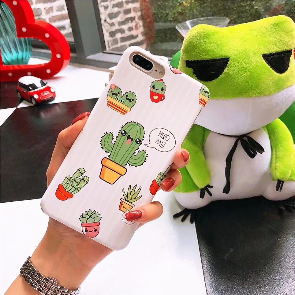 Новейший цветок арт лист печати телефонные чехлы для iPhone X 6 6s 6plus 7 8 Plus кактус