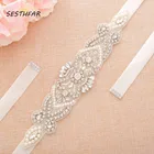 Женский свадебный пояс с кристаллами и жемчугом, серебристые Стразы