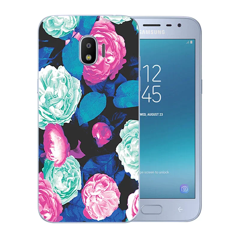 5.0 inch for Samsung Galaxy J2 Pro 2018 / SM-J250F Silicone Clear matte Blossom Pattern Shell Phone Cases |