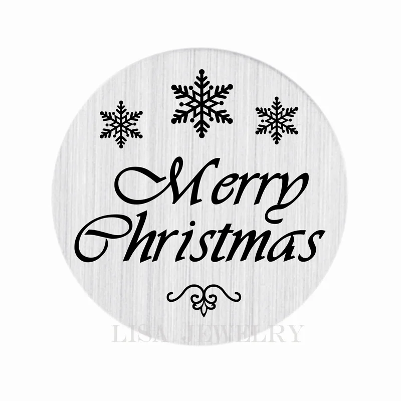 22 мм Счастливого Рождества Снежинка плавающий медальон Оконные Плиты для 30 живой