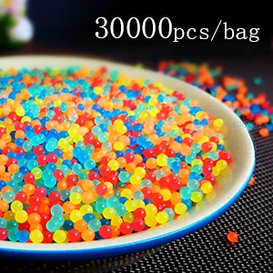 30000PCS 30000 шт./компл. светящиеся жемчужные Форма кристаллическая почва грязи гидрогель гель Рост блеск Orbiz Водяные Шарики, водяные бусины комплект ювелирных изделий для домашнего декора - Цвет: 30000PCS
