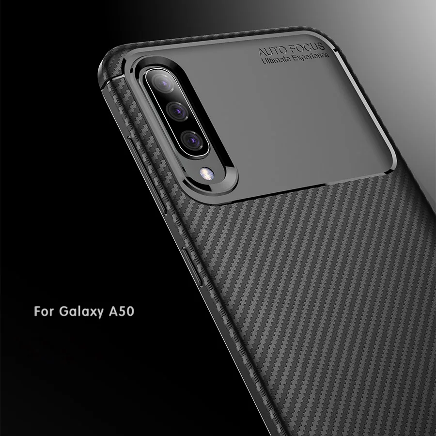 Для Samsung Galaxy A30 A50 чехол M20 M10 из углеродного волокна ТПУ ударопрочный для телефона