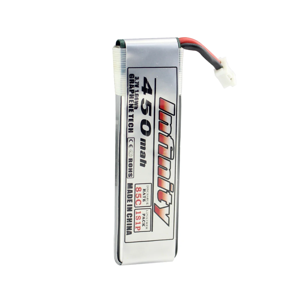 5 шт. аккумулятор Infinity Lipo 1S 3,7 V 3,8 V 450mAh 85C 1S перезаряжаемый FPV аккумулятор с разъемом PH2.0 для внутреннего гоночного дрона