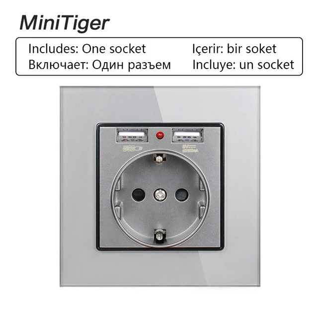 Настенное зарядное устройство Minitiger с двойным USB портом 2 А|Электрические розетки|