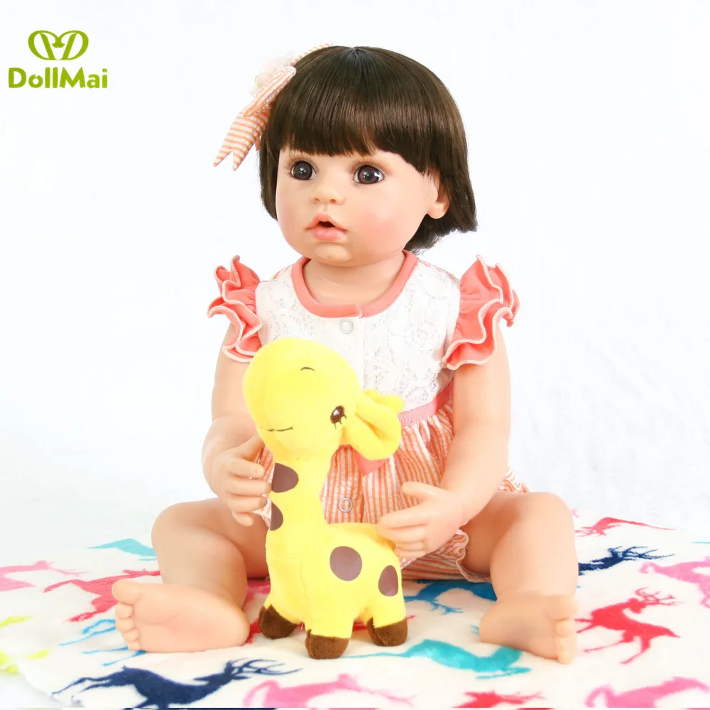 

Кукла реборн силиконовая виниловая для девочек, полноразмерная Кукла-младенец принцессы, подарок на день рождения, 55 см