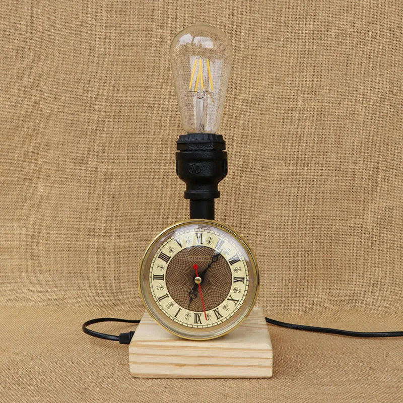 Чердак Винтажная настольная лампа водопроводные трубы кафе бар содержит