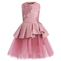 flower girls dresses for weddings pink lace ruffles o neck ball gown sleeveless knee length first communion pageant gowns