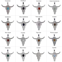 natural stone head bull pendant necklace cattle charm bead longhorn necklaces pendants for jewelry lol choker