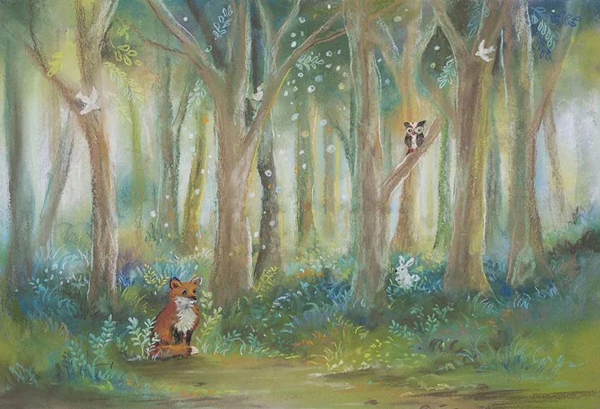 

Vinyl Photography Background Birthday Backdrop Photography Animals Fox Theme Children Background for photo studio