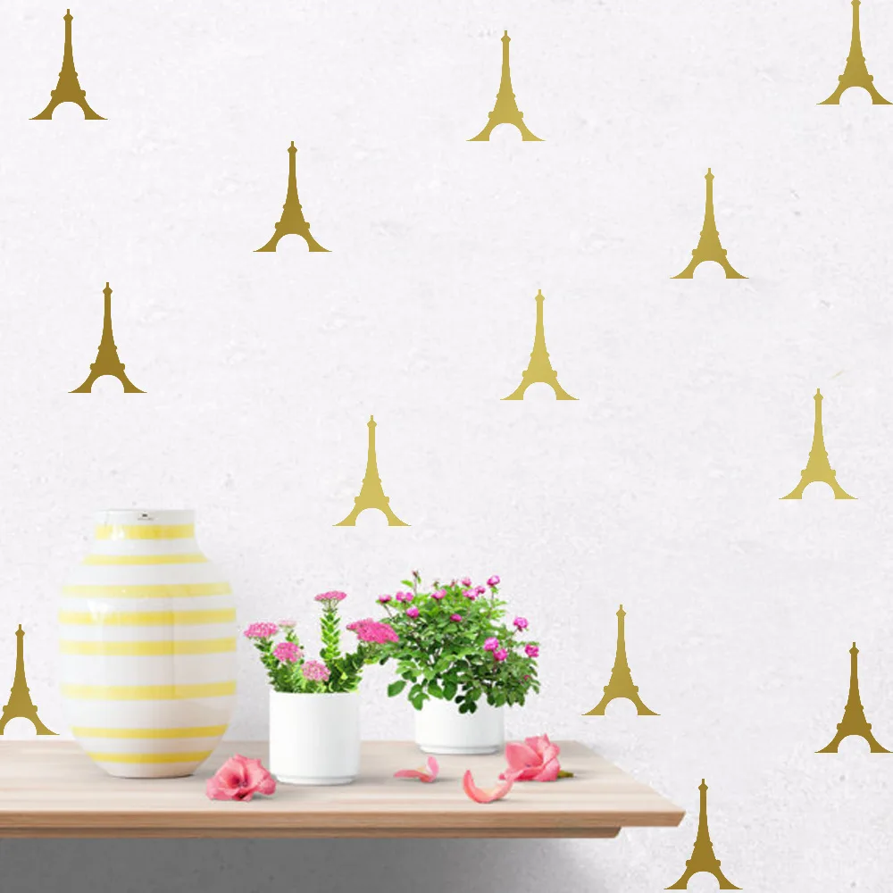 Переводная наклейка с маленькой Эйфелевой башней 12 шт. Съемные Наклейки на стены