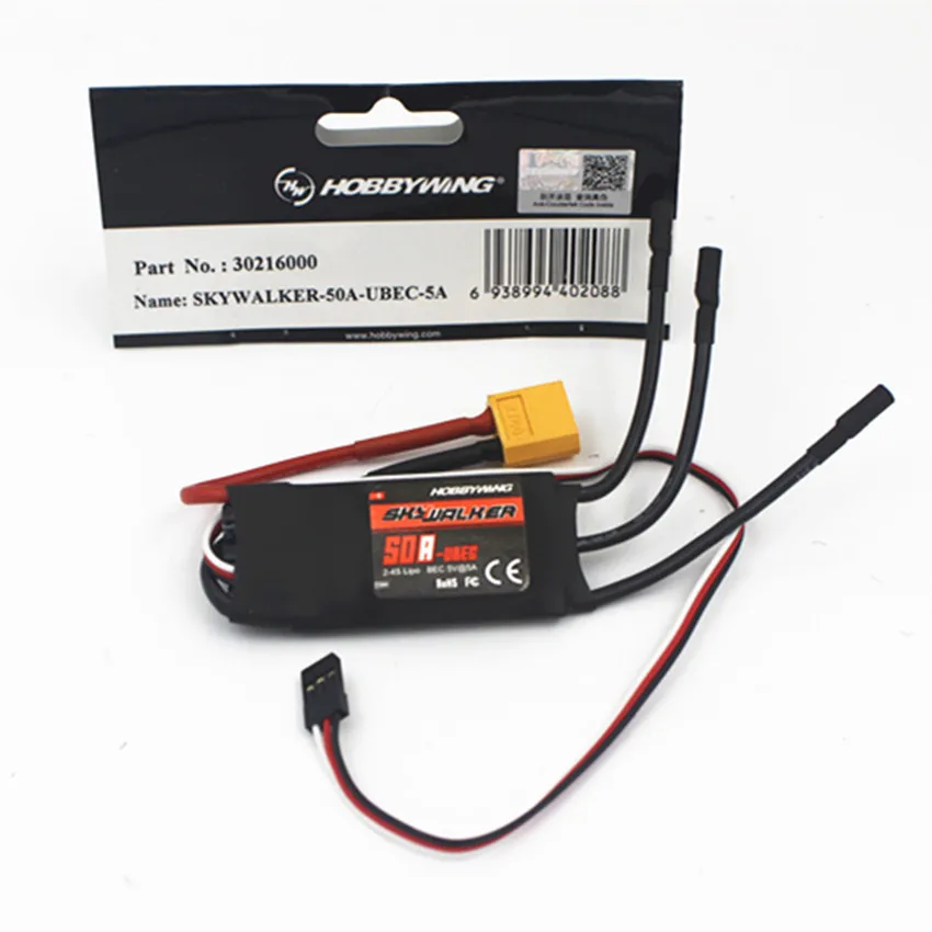 Original Hobbywing SkyWalker Brushless ESC 50A With BEC For RC Quadcopter Parts airplane | Игрушки и хобби