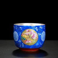 silver cup 99 silver teacup ceramic silver medium butterfly love cup enamel household teaware master cup