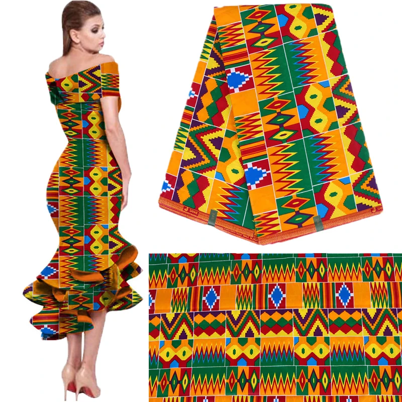 2023 Royal Wax Batik Print Africa Fabric Pagne Soft Cotton Ankara Kente Real Textile Tissu Best Quality For Party Dress Handmake